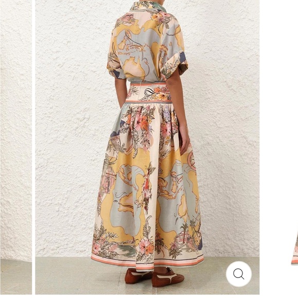 Floral Maxi Skirt in Cream and Blue - Picture 3 of 5